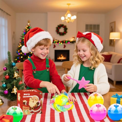 Christmas Slime Kit with 4 Butter Slime Balls and Axolotl Toys