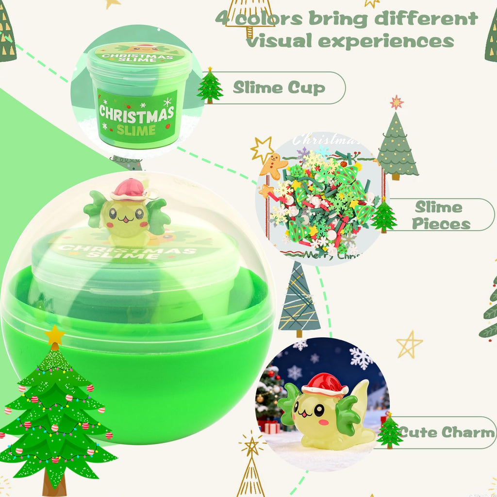 Christmas Slime Kit with 4 Butter Slime Balls and Axolotl Toys