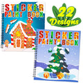 Christmas Sticker Paint Books for Kids Ages 4-8 – 2 Books with 22 Festive Designs (Santa, Snowman, Elf, Gnome)