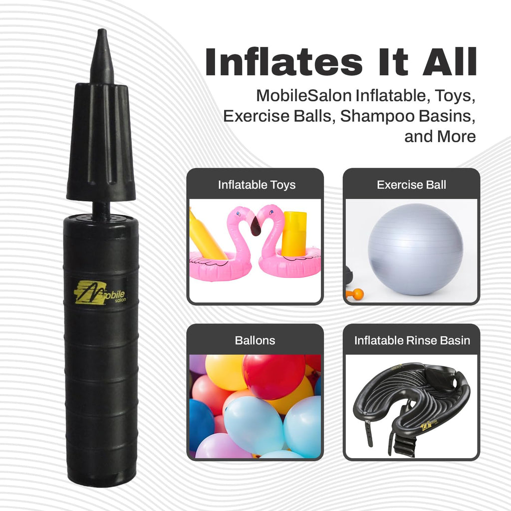 Chrome Cherry Hygienic Hand Held Air Pump – Manual Dual-Action for Inflatables, Toys & Exercise Balls
