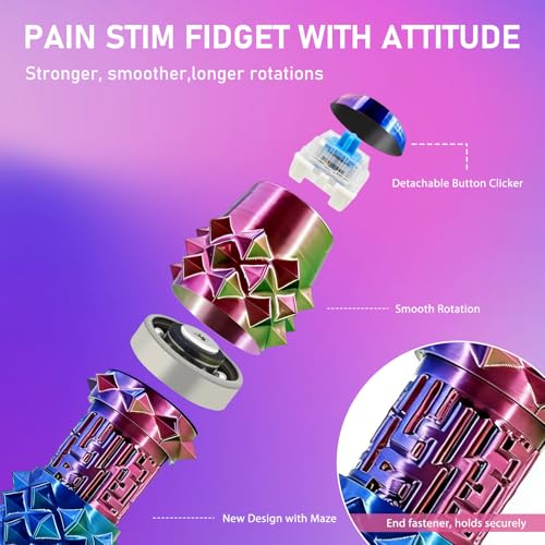 CHUAWANLY 6-in-1 Spiky Fidget Toy for Adults – Clicker, Spinner, Maze, Storage & Spiky Grip – Stress Relief Keychain (2026 Upgrade)