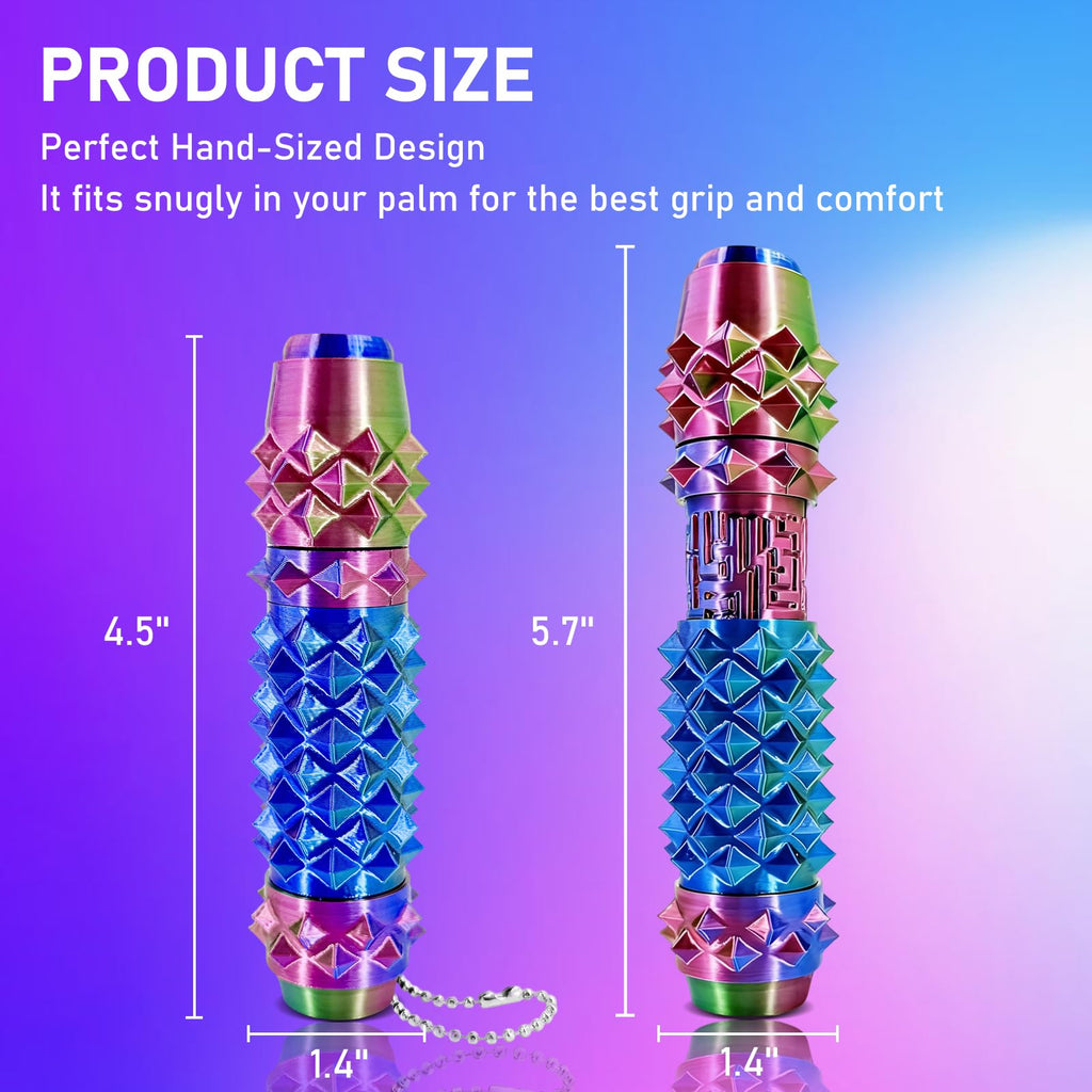 CHUAWANLY 6-in-1 Spiky Fidget Toy for Adults – Clicker, Spinner, Maze, Storage & Spiky Grip – Stress Relief Keychain (2026 Upgrade)