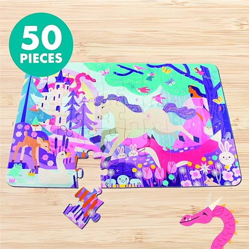 Chuckle & Roar 50-Piece Glitter Fantasy Floor Puzzle – Jumbo 24x36 Inch for Ages 3+