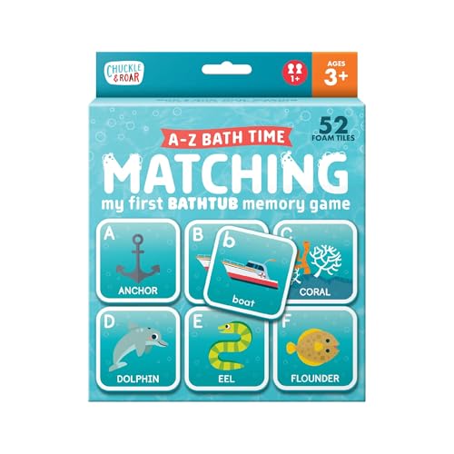 Chuckle & Roar Bath Matching Memory Game – Foam Alphabet Tiles for Toddlers 3+