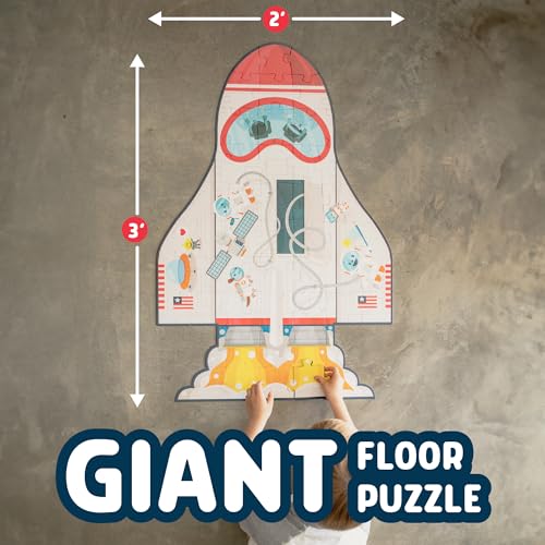 Chuckle & Roar Dinosaur Glow Floor Puzzle – 50 Pieces, 2x3 ft, Glow-in-the-Dark Bones for Ages 4+