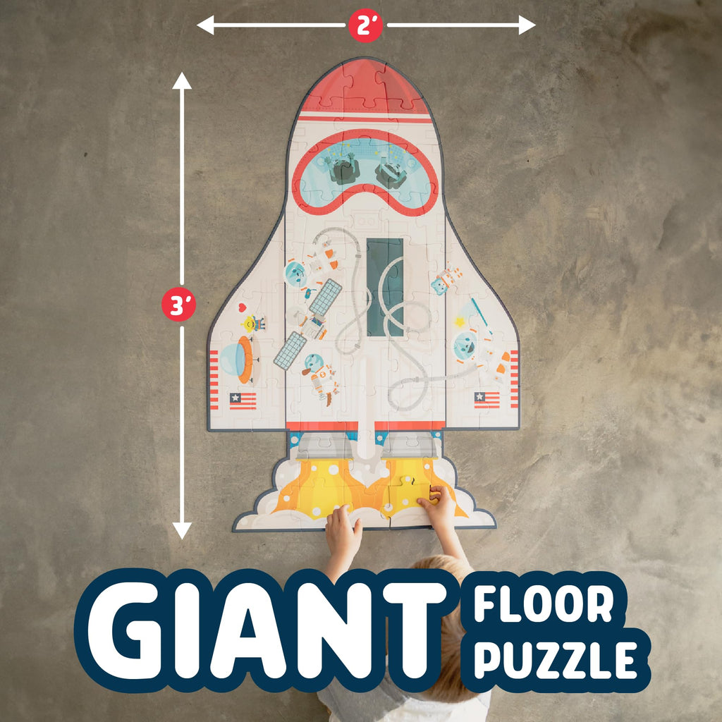 Chuckle & Roar Dinosaur Glow Floor Puzzle – 50 Pieces, 2x3 ft, Glow-in-the-Dark Bones for Ages 4+