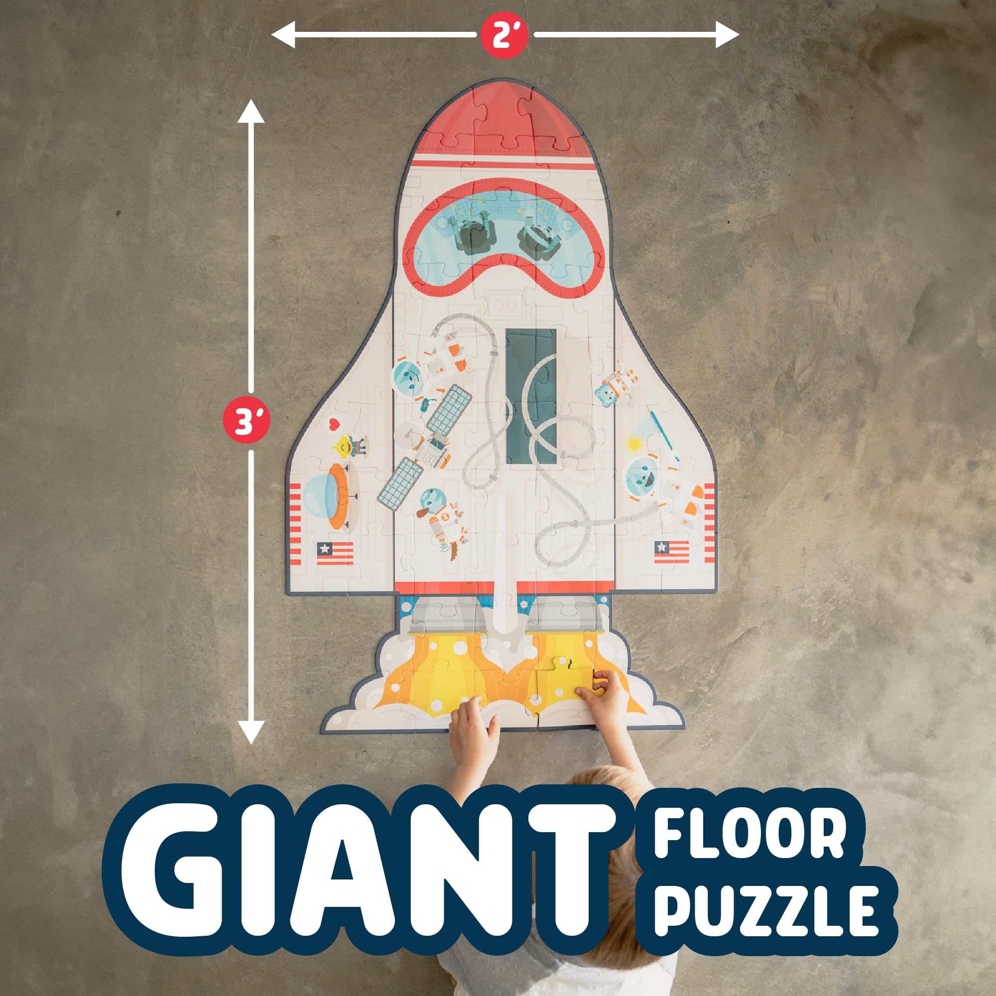 Chuckle & Roar Dinosaur Glow Floor Puzzle – 50 Pieces, 2x3 ft, Glow-in-the-Dark Bones for Ages 4+