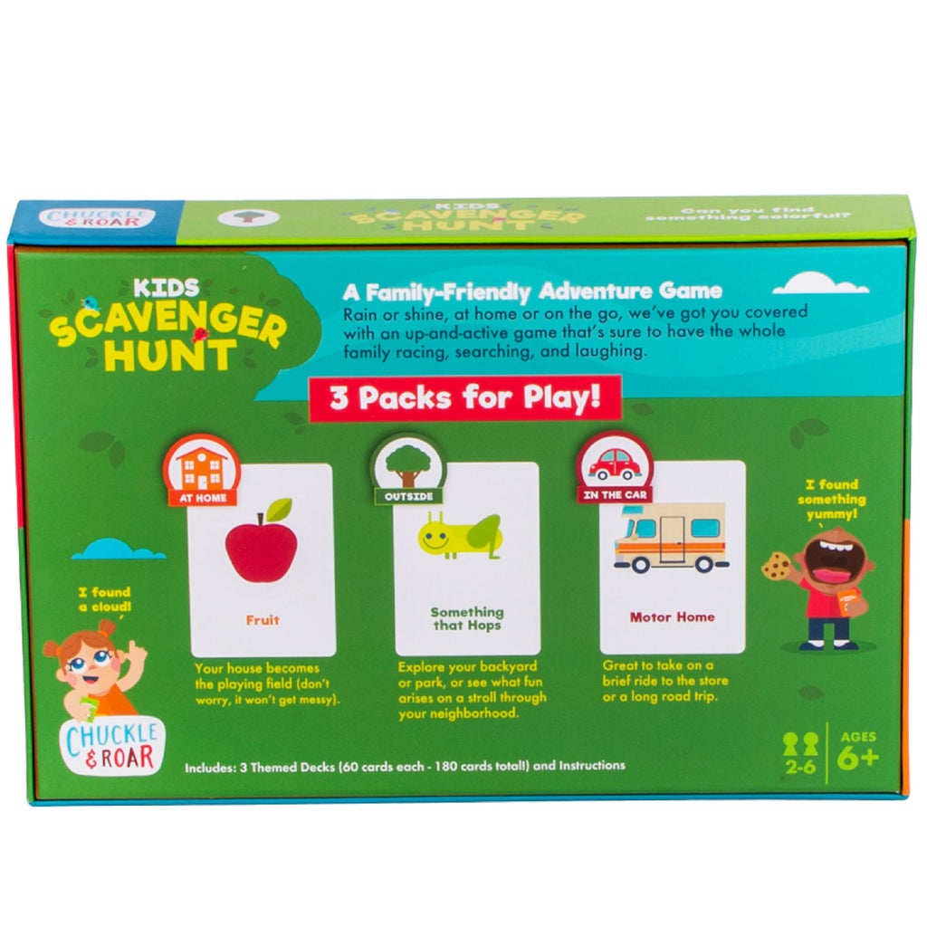 Chuckle & Roar Kids Scavenger Hunt 3-Pack – Active Wooden Shape Matching Game for Ages 4-6+