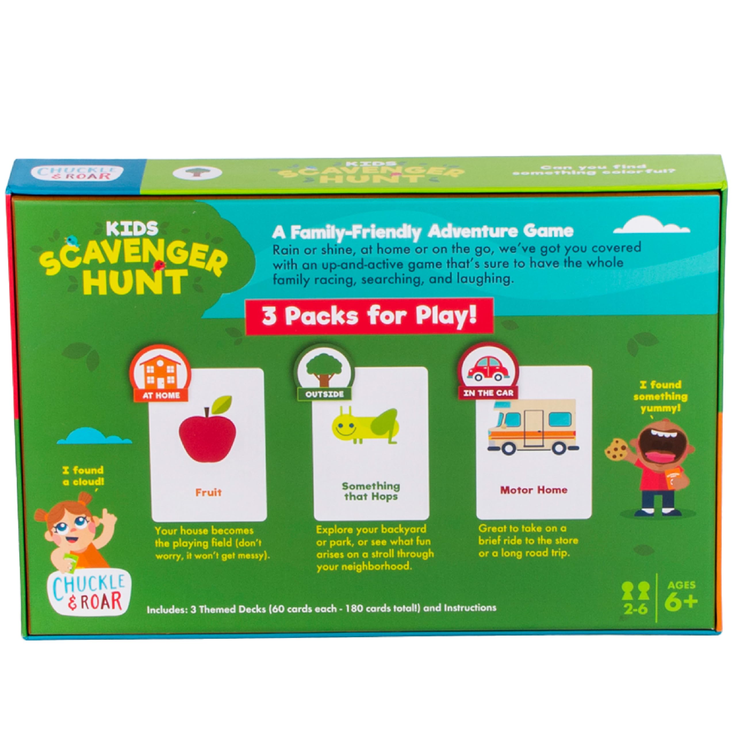 Chuckle & Roar Kids Scavenger Hunt 3-Pack – Active Wooden Shape Matching Game for Ages 4-6+
