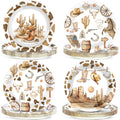 CHUNNIN 48-Pack Western Cowboy Paper Plates – 7-Inch Disposable Dinner Plates for Wild West Theme Parties