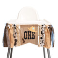 CIEQR Blue Cowboy Rodeo Highchair Banner for 1st Birthday - My First Rodeo Party Decoration, 80 x 5.5 Inches