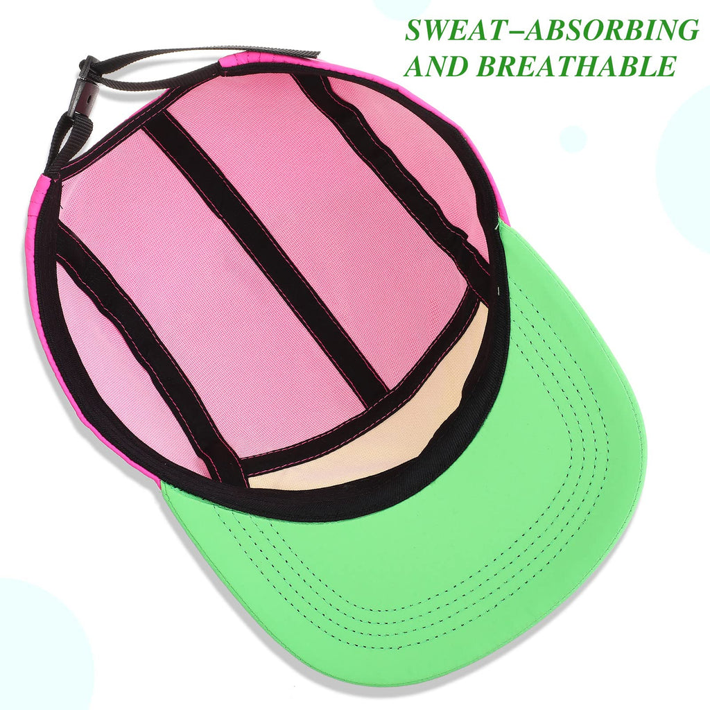 Cindeer Adjustable Neon Hat - 80s 90s Retro Nylon Cap for Costumes & Outdoor Activities