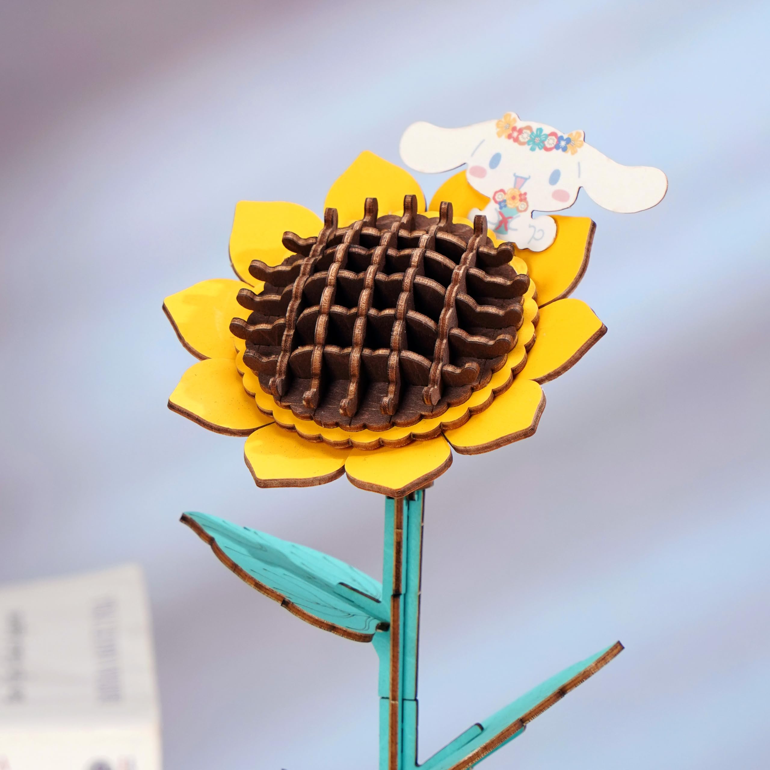 Cinnamoroll Sunflower 3D Wooden Puzzle Kit – Hands Craft DIY Model