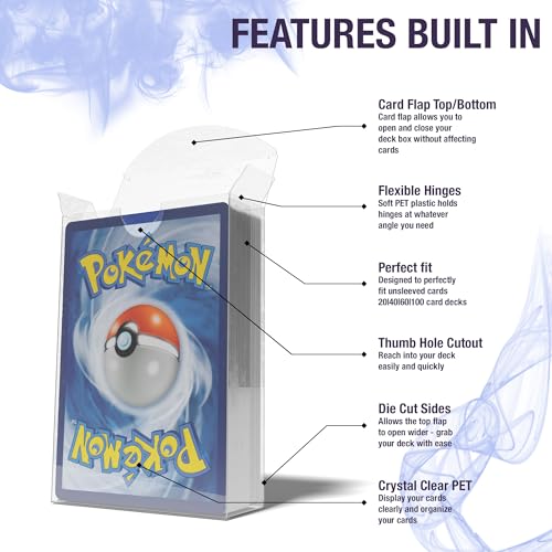 Citadel Black ClearFit Deck Boxes – 12-Pack Variety (20, 40, 60, 100) Clear Plastic Storage for MTG, Pokémon, TCG Cards