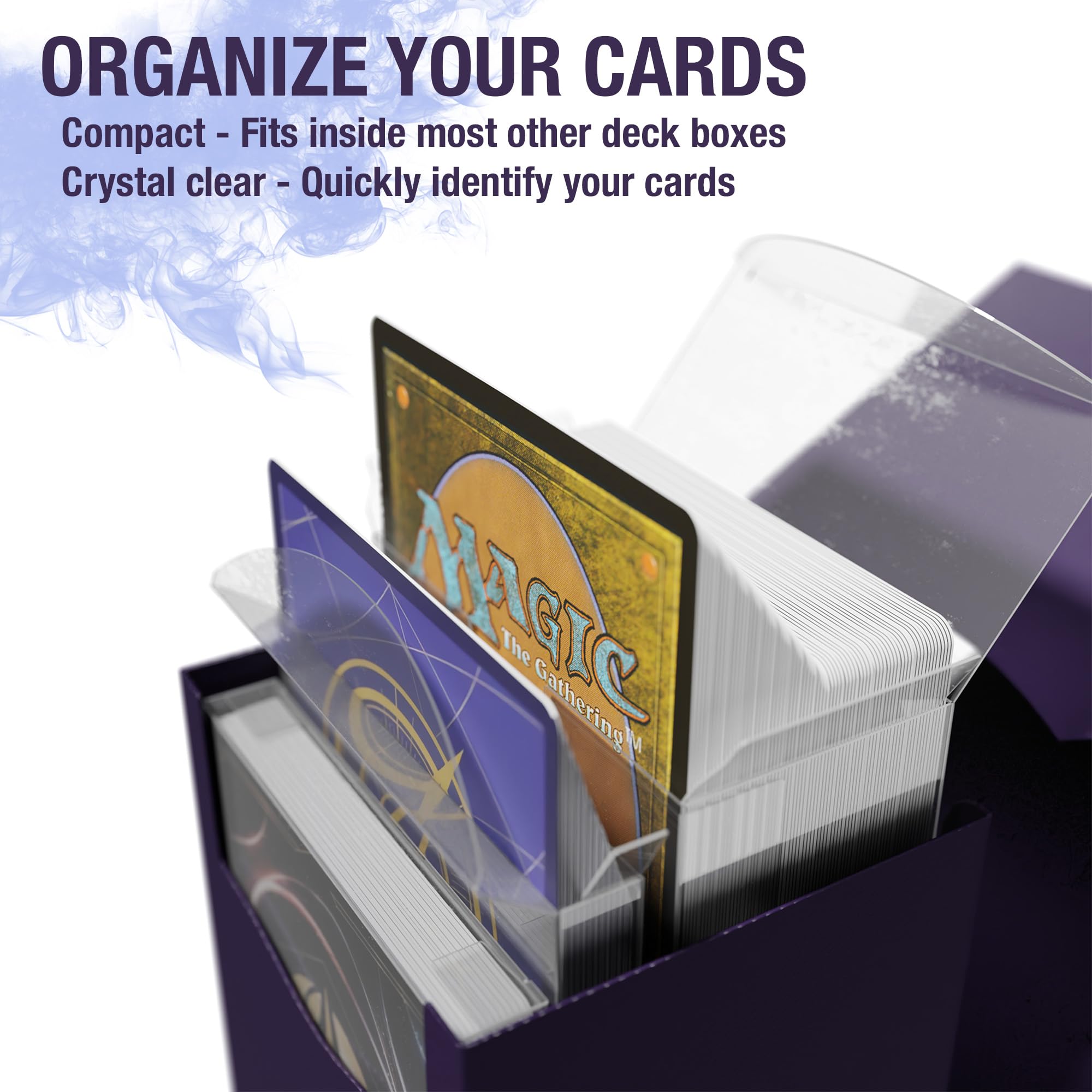 Citadel Black ClearFit Deck Boxes – 12-Pack Variety (20, 40, 60, 100) Clear Plastic Storage for MTG, Pokémon, TCG Cards