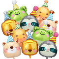 Civaner 10-Pack Jungle Safari Animal Foil Balloons - Bear, Giraffe, Lion, Frog, Sloth - Aluminum Foil Balloons for Birthday, Baby Shower, Gender Reveal Party Decor