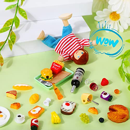 Civaner 38-Piece Miniature Food Play Set – 7 Themed Dollhouse Food Accessories for Pretend Kitchen