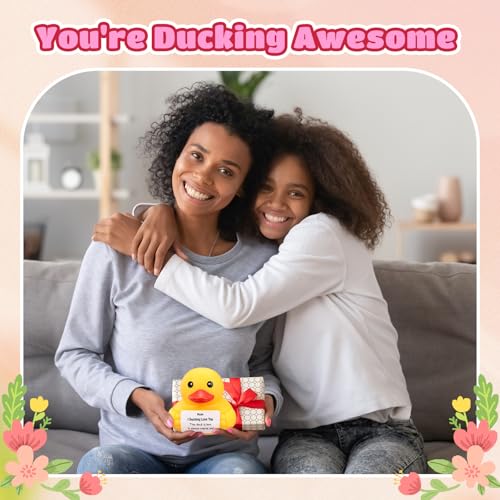 Civaner 7-Inch Emotional Giant Rubber Duck with Positive Message – Motivational Desk Toy for Mom, Graduation, or Thank You Gifts