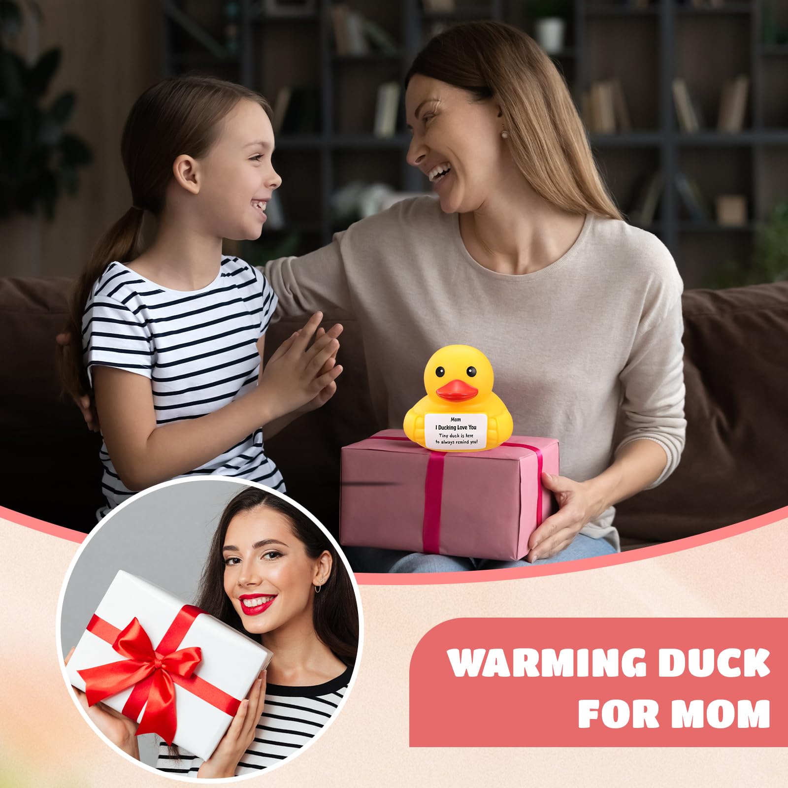 Civaner 7-Inch Emotional Giant Rubber Duck with Positive Message – Motivational Desk Toy for Mom, Graduation, or Thank You Gifts