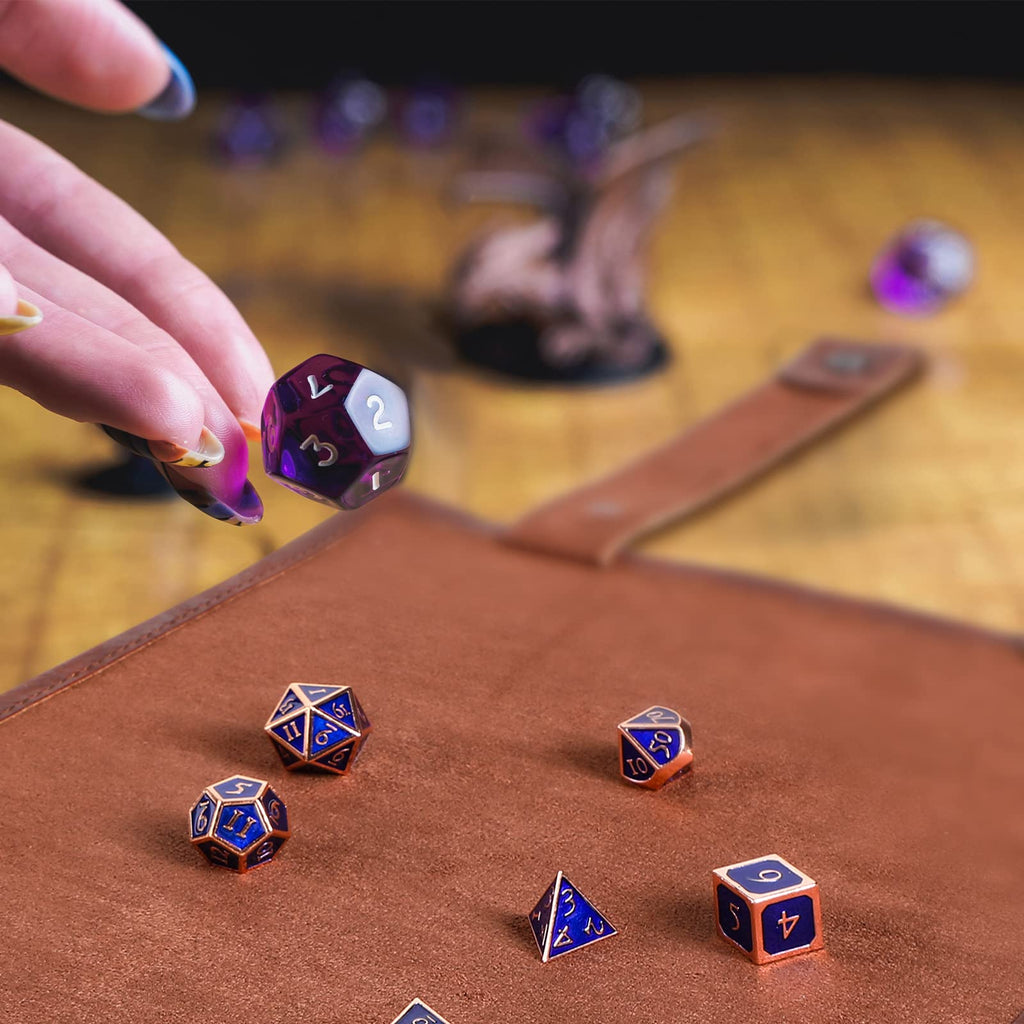 Civaner PU Leather Dice Mat Tray - Folding Rolling Mat with Zipper, Brown (1-Pack)