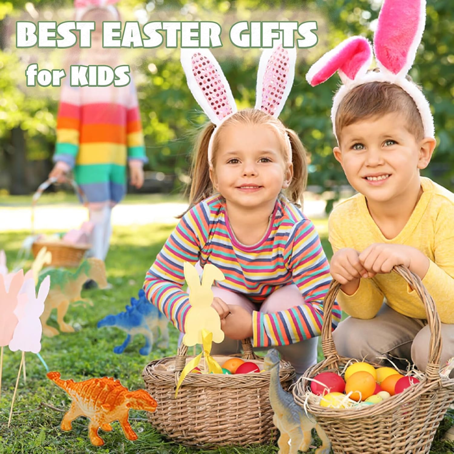 CLAPET 12 Prefilled Easter Eggs with Dinosaur Toys – Easter Basket Stuffers for Kids 3-8