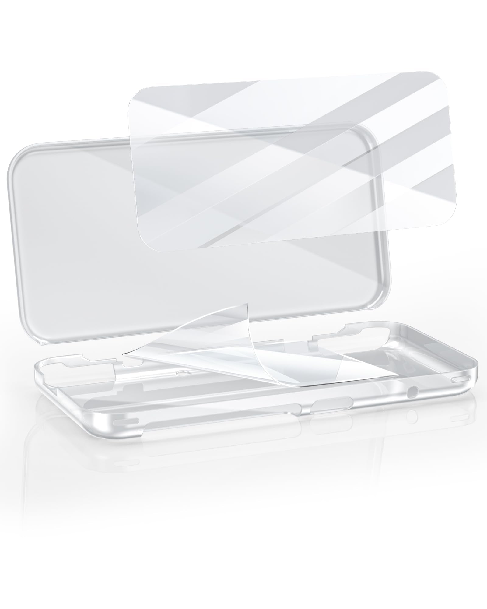 Clear Protective Case for New 2DS XL – Split PC Hard Shell with Dual Screen Protectors & Installation Kit | TriverseTech