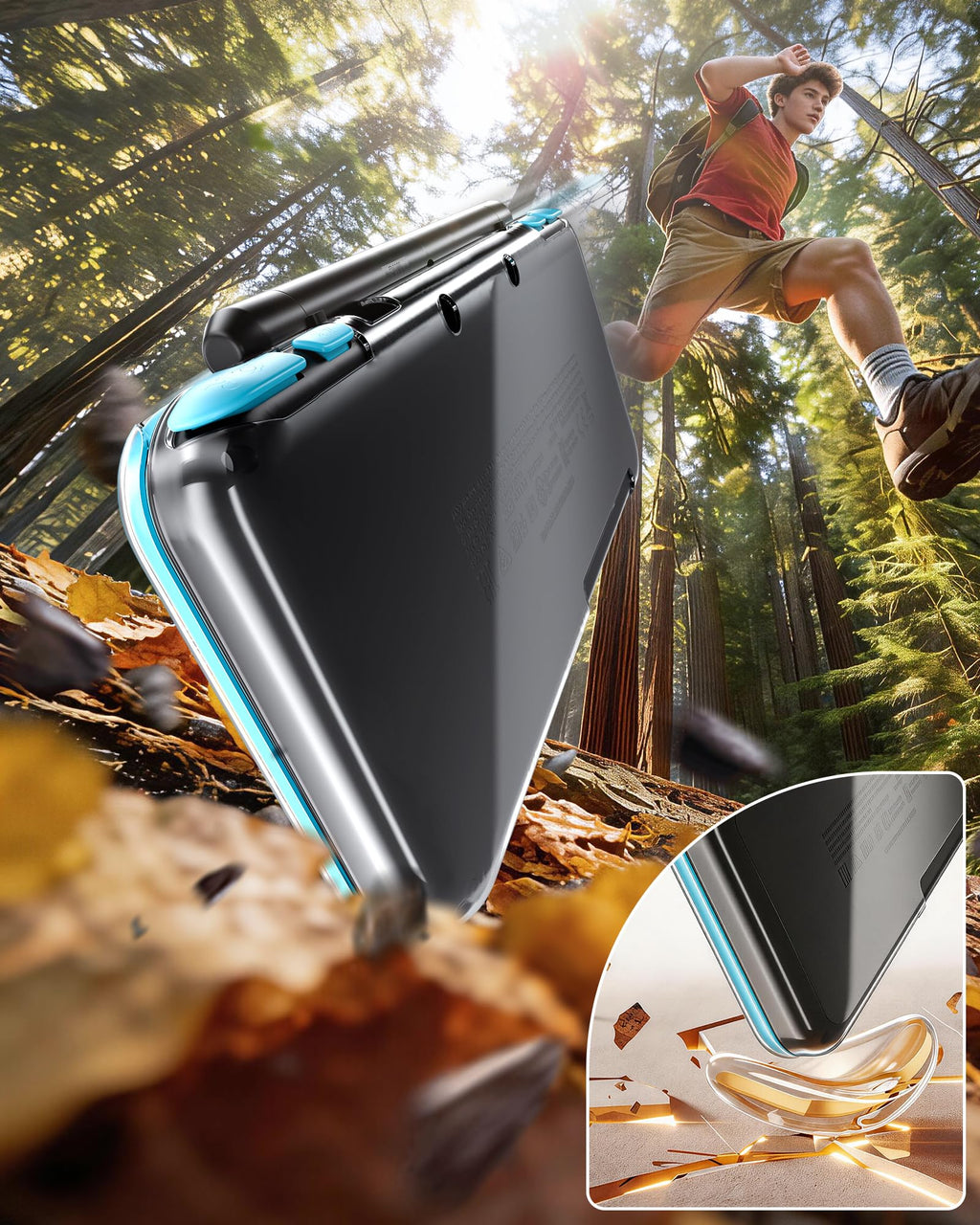 Clear Protective Case for New 2DS XL – Split PC Hard Shell with Dual Screen Protectors & Installation Kit | TriverseTech