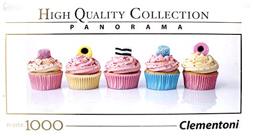 Clementoni 1000-Piece Panoramic Puzzle: Licorice Cupcakes, 98x33 cm