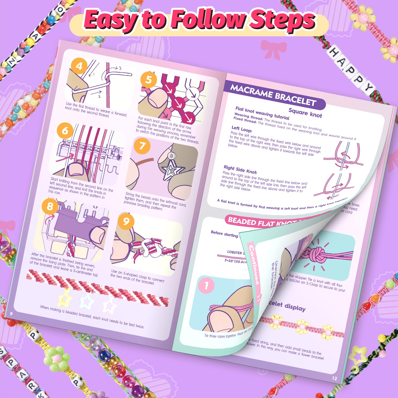 Cmiolacuna Friendship Bracelet Making Kit for Girls Ages 6-12 – DIY Loom with 23 Strings & Letter Beads, Purple