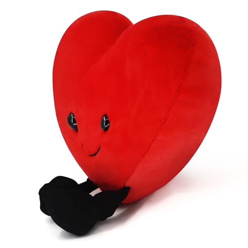 CNAANA 5-Inch Red Heart Plush Pillow – Cute Valentine's Day Stuffed Toy for Kids
