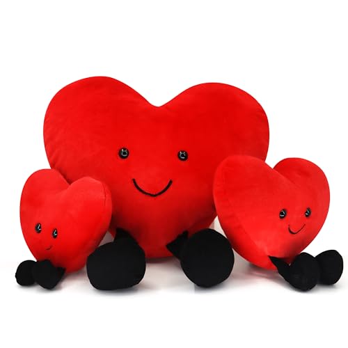 CNAANA 5-Inch Red Heart Plush Pillow – Cute Valentine's Day Stuffed Toy for Kids