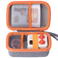 co2CREA Hard Case for Yoto Mini Player – Grey with Orange Zipper, Holds Up to 36 Cards