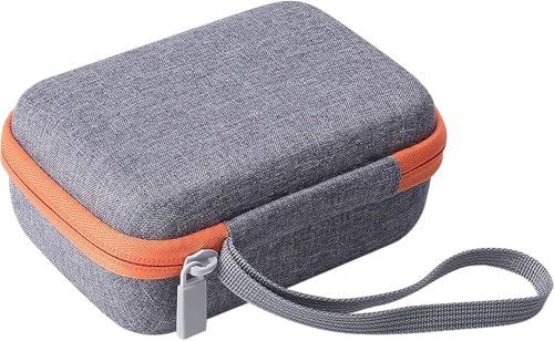 co2CREA Hard Case for Yoto Mini Player – Grey with Orange Zipper, Holds Up to 36 Cards