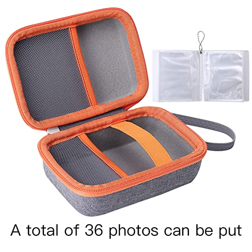 co2CREA Hard Case for Yoto Mini Player – Grey with Orange Zipper, Holds Up to 36 Cards
