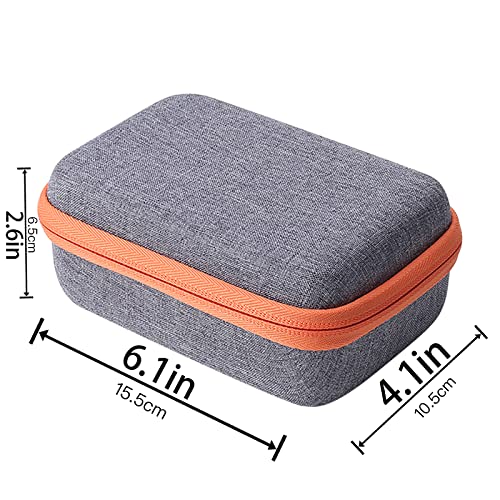 co2CREA Hard Case for Yoto Mini Player – Grey with Orange Zipper, Holds Up to 36 Cards