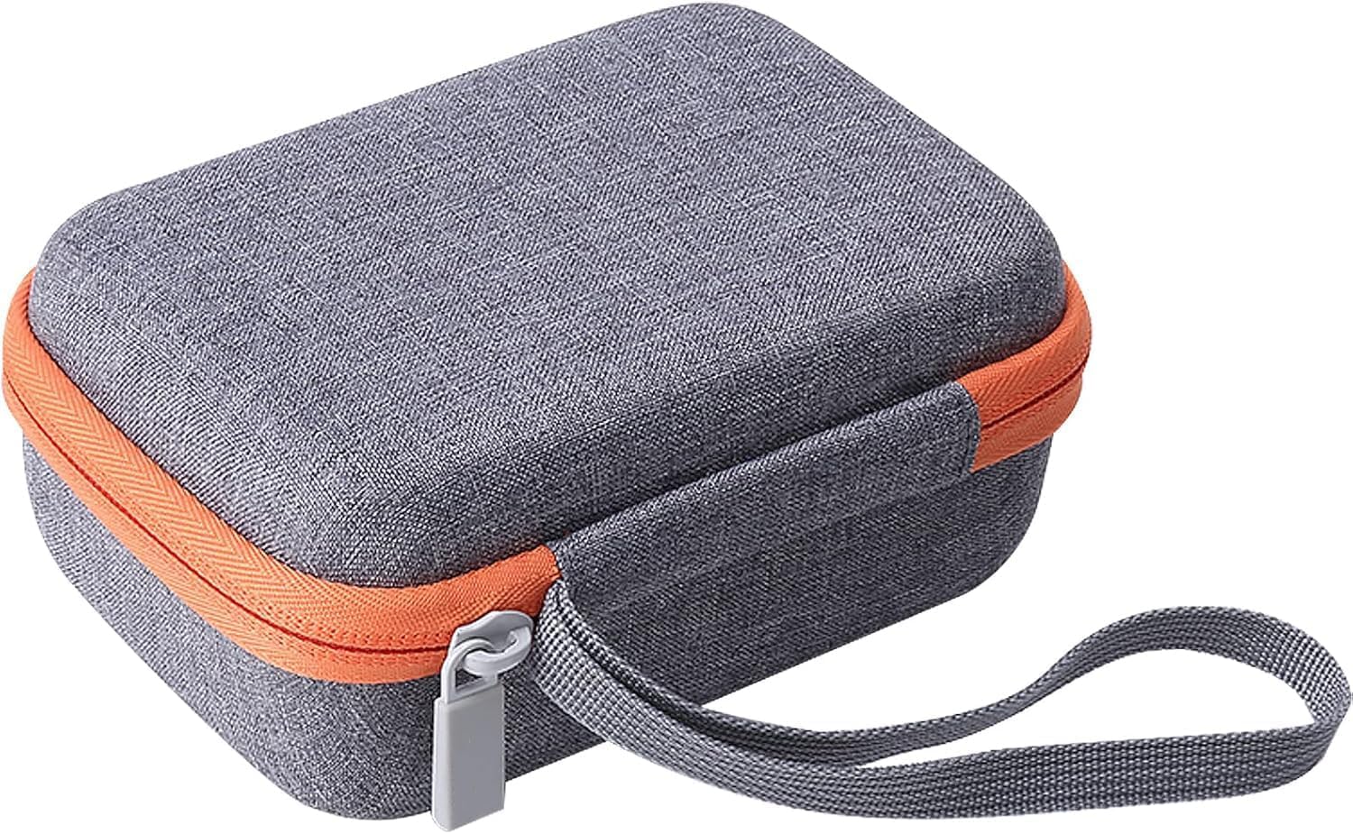 co2CREA Hard Case for Yoto Mini Player – Grey with Orange Zipper, Holds Up to 36 Cards