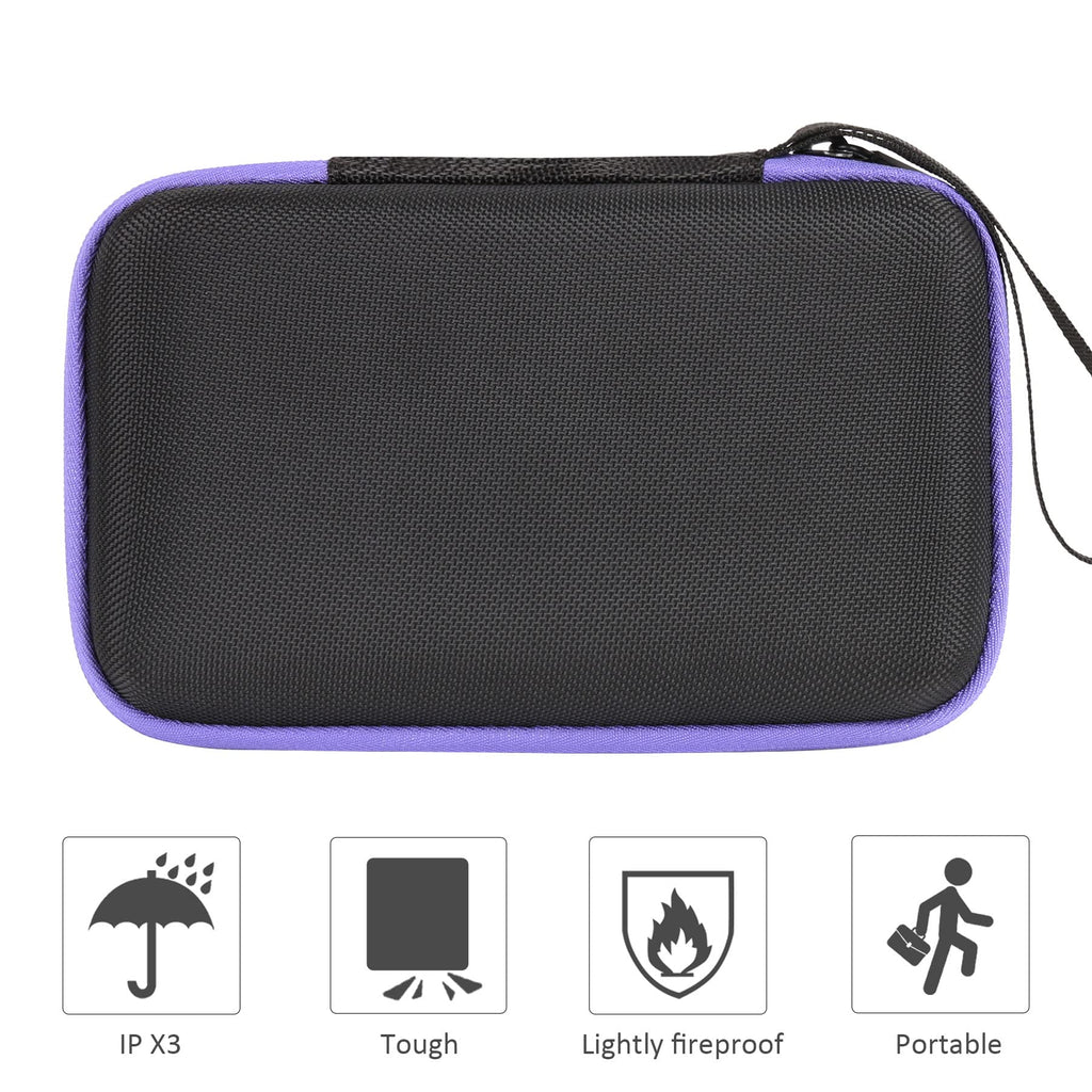 co2CREA Protective Hard Shell Case for VTech KidiBuzz 3 & KidiBuzz G2 (Black with Purple Interior)