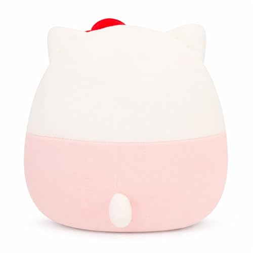 COAQAC Kawaii Plush Toy 8-Inch Valentine's Day Heart-Shaped Pillow, Cute Soft Plush Stuffed Animal Gift for Couples (Pink)