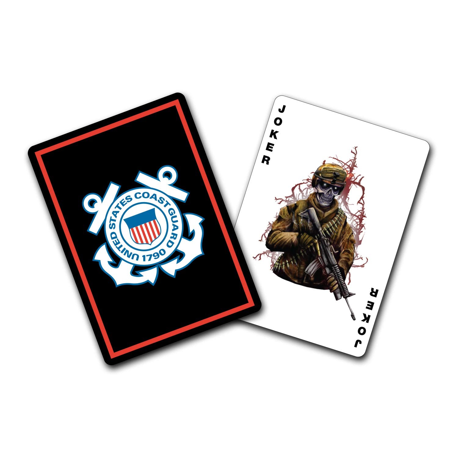 Coast Guard Playing Cards – USCG Deck with Rank Insignia and Skull Joker