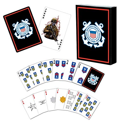 Coast Guard Playing Cards – USCG Deck with Rank Insignia and Skull Joker
