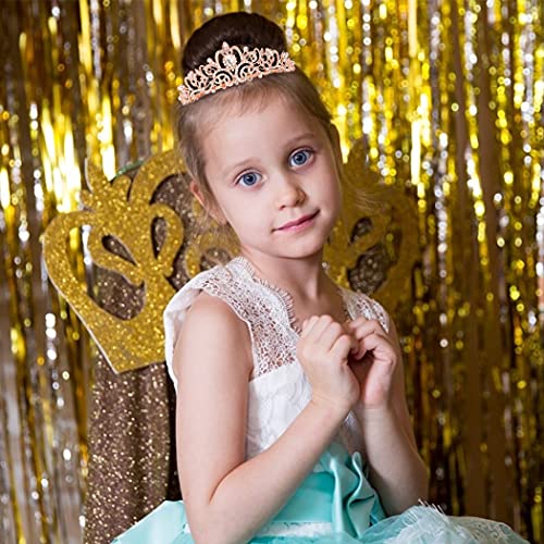 COCIDE Rose Gold Birthday Queen Sash and Tiara Set – Glitter Sash with Rhinestone Tiara for Women