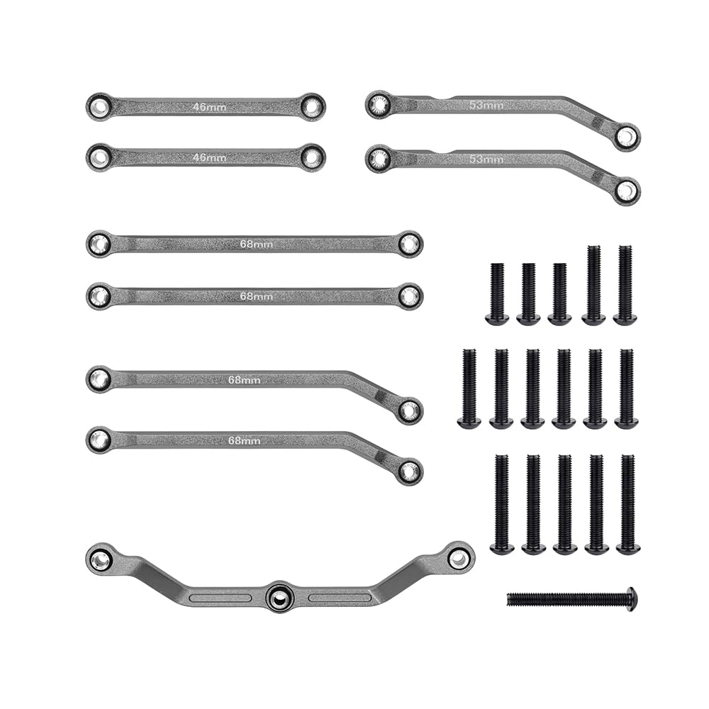 CODA RACING High Clearance Aluminum Links Set for TRX4M (Navy Blue) – Steering Linkage Upgrade for 1/18 RC Crawler