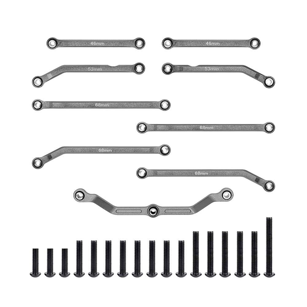 CODA RACING High Clearance Aluminum Links Set for TRX4M (Navy Blue) – Steering Linkage Upgrade for 1/18 RC Crawler