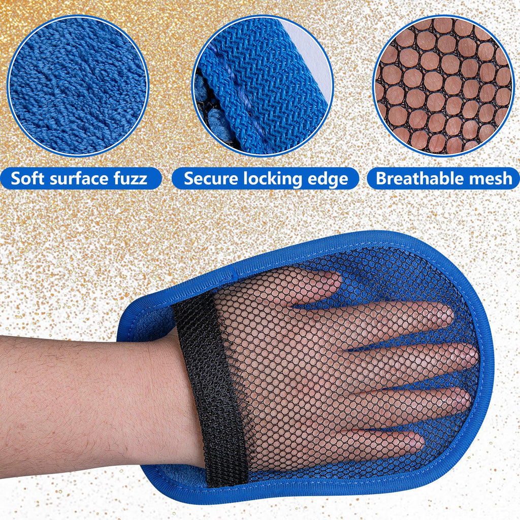 codree 4-Pack Sand Removal Mitts – Soft Coral Fleece Beach Sand Wipe Off, Reusable, 8.5x6 Inch