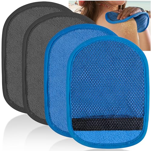 codree 4-Pack Sand Removal Mitts – Soft Coral Fleece Beach Sand Wipe Off, Reusable, 8.5x6 Inch