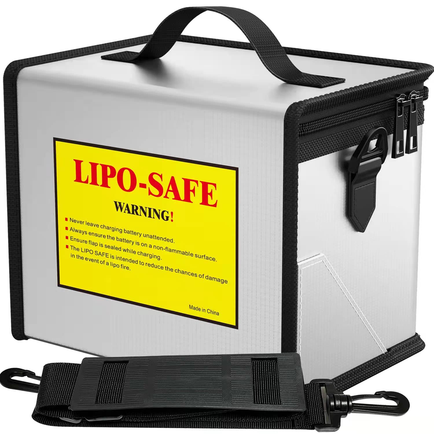 COLCASE Fireproof Lipo Safe Bag – Large Capacity Double Zipper Battery Storage & Charging Bag (8.46x5.7x6.5 in)