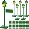 Colingmill 6 Pcs Wooden Street Sign Lamp Post Centerpiece with 24 Customizable Stickers for Party Decor
