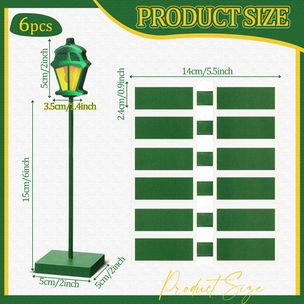 Colingmill 6 Pcs Wooden Street Sign Lamp Post Centerpiece with 24 Customizable Stickers for Party Decor