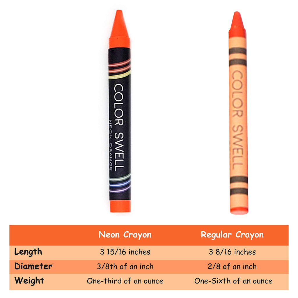 Color Swell Neon Crayons Bulk Pack – 6 Boxes of 8 Vibrant Colors, Teacher-Quality Crayons for Kids