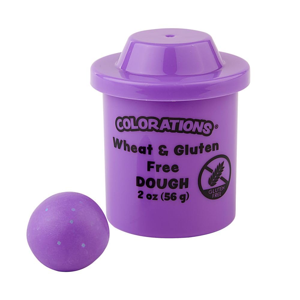 Colorations Wheat & Gluten Free Glitter Dough - 6 Colors, 2 oz Each - Non-Toxic Sensory Play Dough for Kids